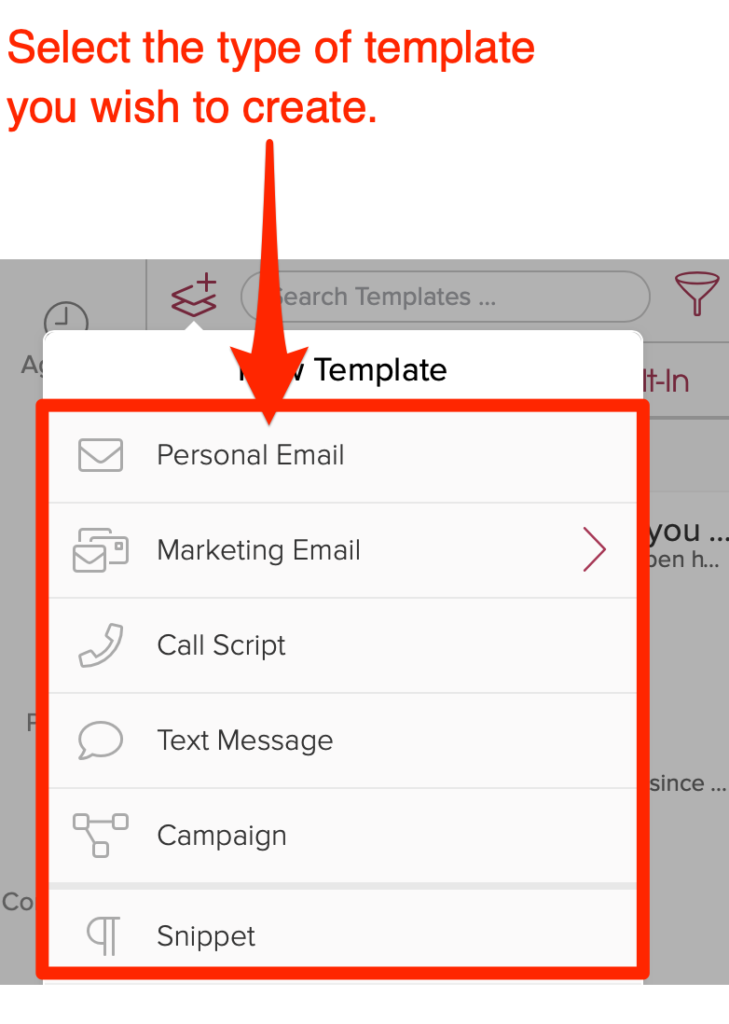Select the type of template you wish to create in the Cloze template library.
