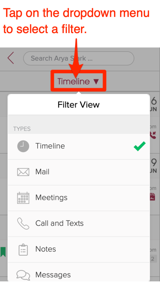 Timeline filtering.