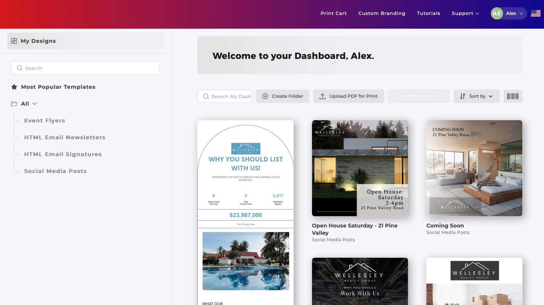 MAXA Designs dashboard example. 