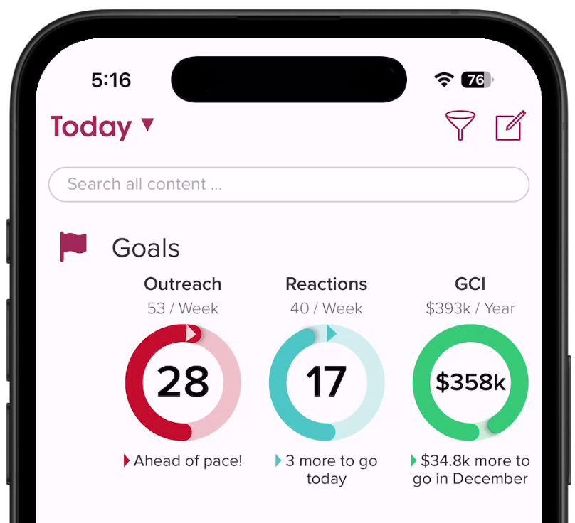 Cloze Agenda Goal Tracking on iPhone