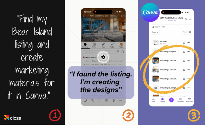 Cloze AI Virtual Assistant Maia drafts Canva materials from voice command