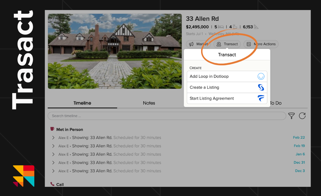 Cloze Property > Transact