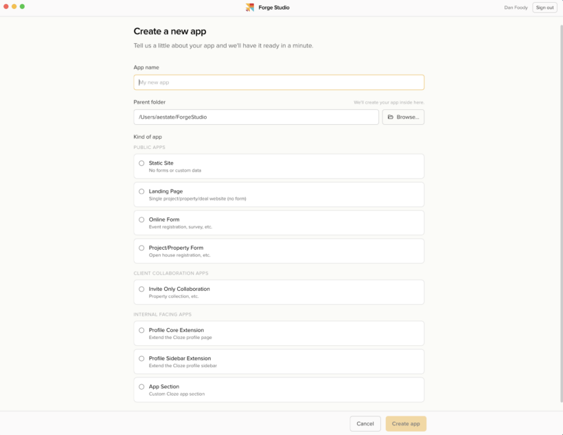 Screenshot of Forge Studio