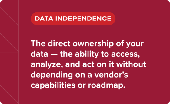 Owning your data and your future: The importance of data independence